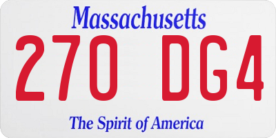 MA license plate 270DG4
