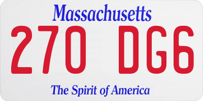 MA license plate 270DG6