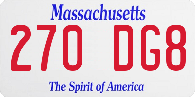 MA license plate 270DG8