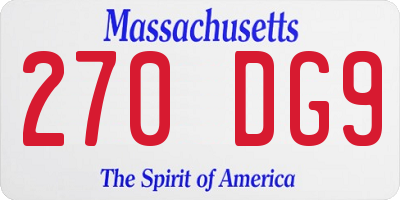 MA license plate 270DG9