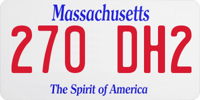 MA license plate 270DH2