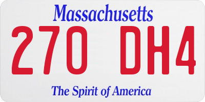 MA license plate 270DH4