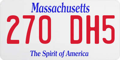 MA license plate 270DH5