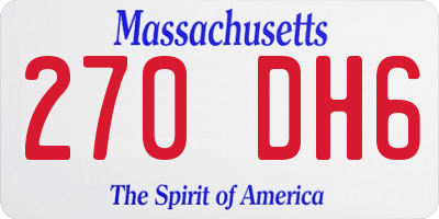 MA license plate 270DH6