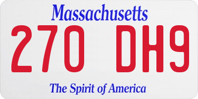 MA license plate 270DH9