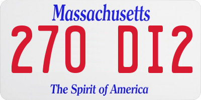 MA license plate 270DI2