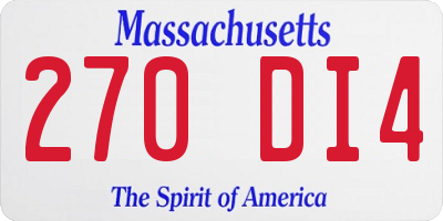 MA license plate 270DI4