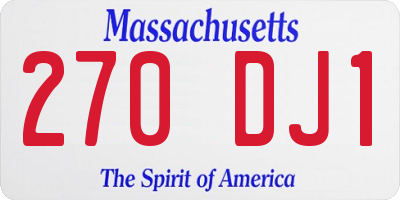 MA license plate 270DJ1
