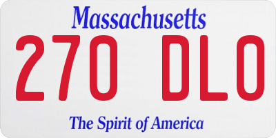 MA license plate 270DL0