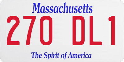 MA license plate 270DL1