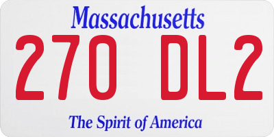 MA license plate 270DL2