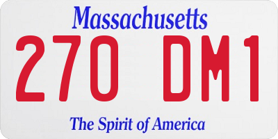 MA license plate 270DM1