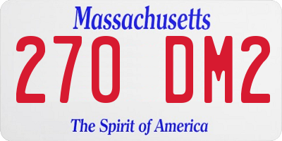 MA license plate 270DM2
