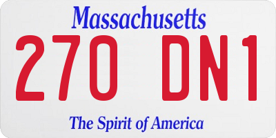 MA license plate 270DN1