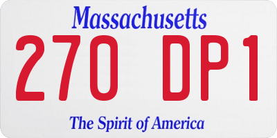 MA license plate 270DP1