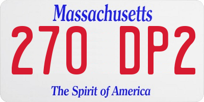 MA license plate 270DP2