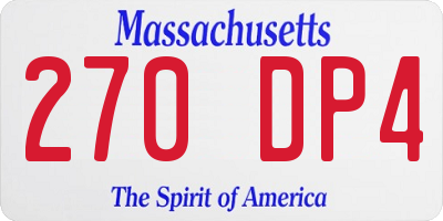 MA license plate 270DP4