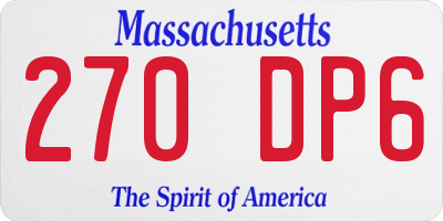 MA license plate 270DP6