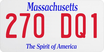 MA license plate 270DQ1