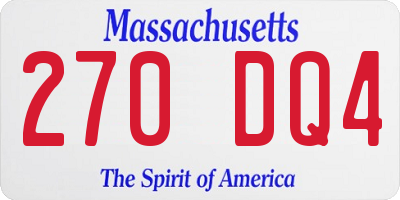 MA license plate 270DQ4