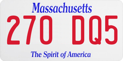 MA license plate 270DQ5