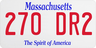 MA license plate 270DR2