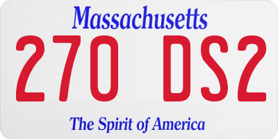 MA license plate 270DS2