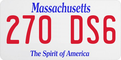 MA license plate 270DS6