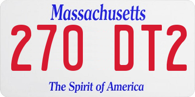 MA license plate 270DT2