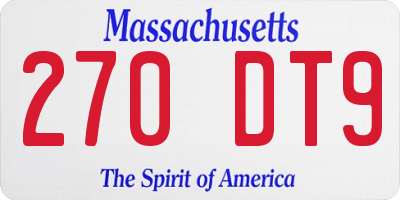 MA license plate 270DT9