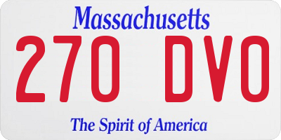 MA license plate 270DV0