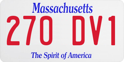 MA license plate 270DV1