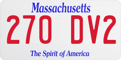 MA license plate 270DV2