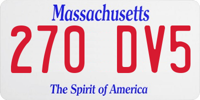 MA license plate 270DV5