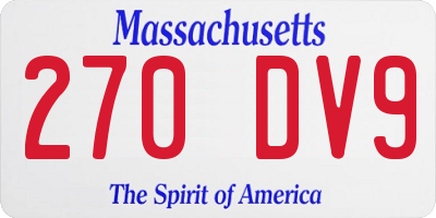 MA license plate 270DV9