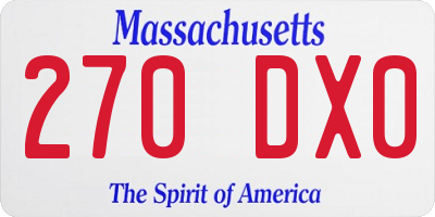 MA license plate 270DX0
