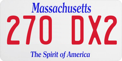 MA license plate 270DX2