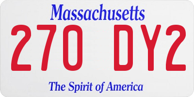 MA license plate 270DY2