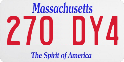MA license plate 270DY4