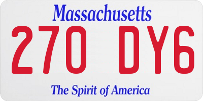 MA license plate 270DY6