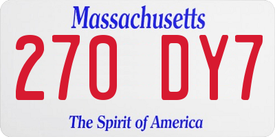 MA license plate 270DY7