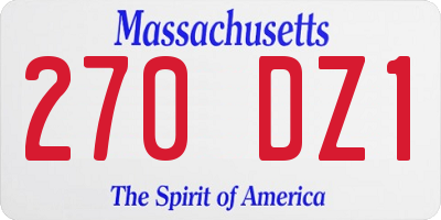 MA license plate 270DZ1