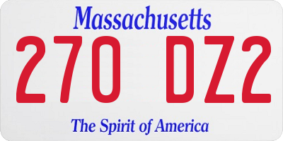 MA license plate 270DZ2