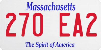 MA license plate 270EA2