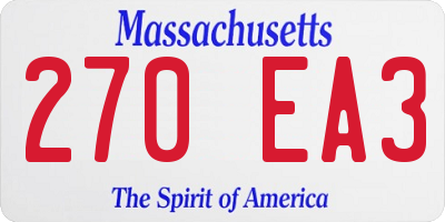MA license plate 270EA3