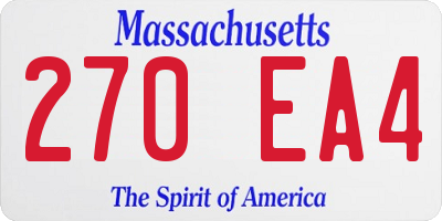 MA license plate 270EA4