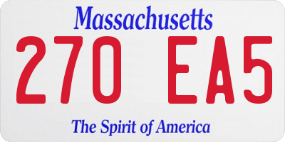 MA license plate 270EA5
