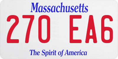 MA license plate 270EA6