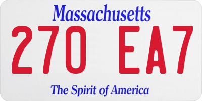 MA license plate 270EA7