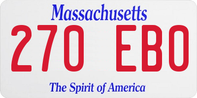 MA license plate 270EB0